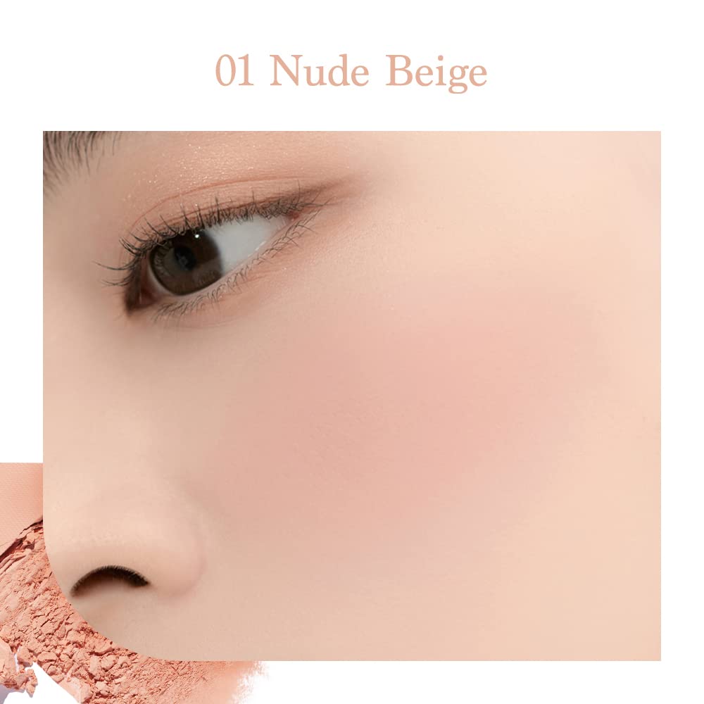 Dasique Blending Mood Cheek 04 Beige Knit, motif plaid scintillant pour un éclat subtil.