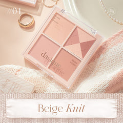 Dasique Blending Mood Cheek 04 Beige Knit, nuances de teintes pour un blush naturel et polyvalent.