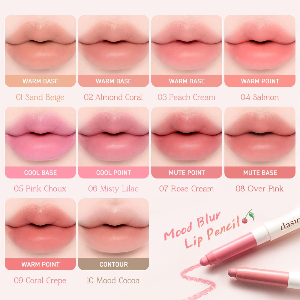 Packaging showcases Dasique Mood Blur Lip Pencil for on-the-go touch-ups