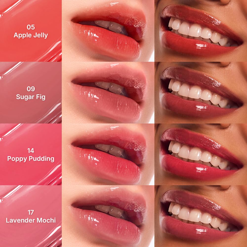 Close-up of the Peach Drop texture shows a soft, bouncy pudding feel.