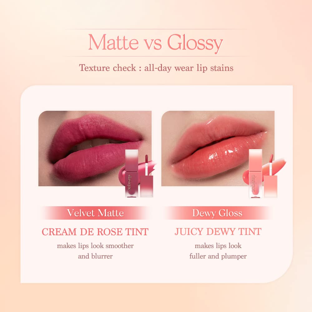 dasique Cream De Rose Tint #06 Ruby Jam apply-on-lips demonstration on model.