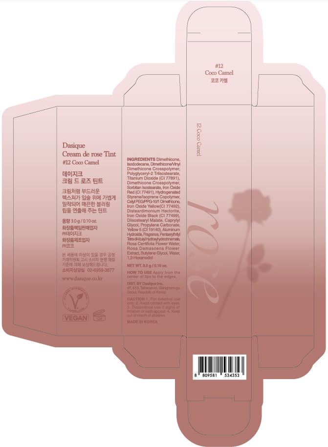 dasique Cream De Rose Tint over dry lips to build depth and color