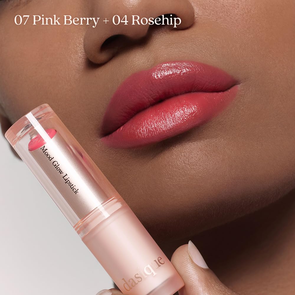 Creamy texture of Dasique Mood Glow Lipstick 07 suggests hydrating feel