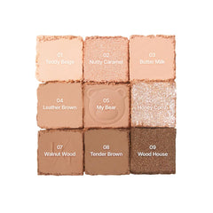 dasique Shadow Palette #28 Brown Bear lid application demonstrates precise blending options
