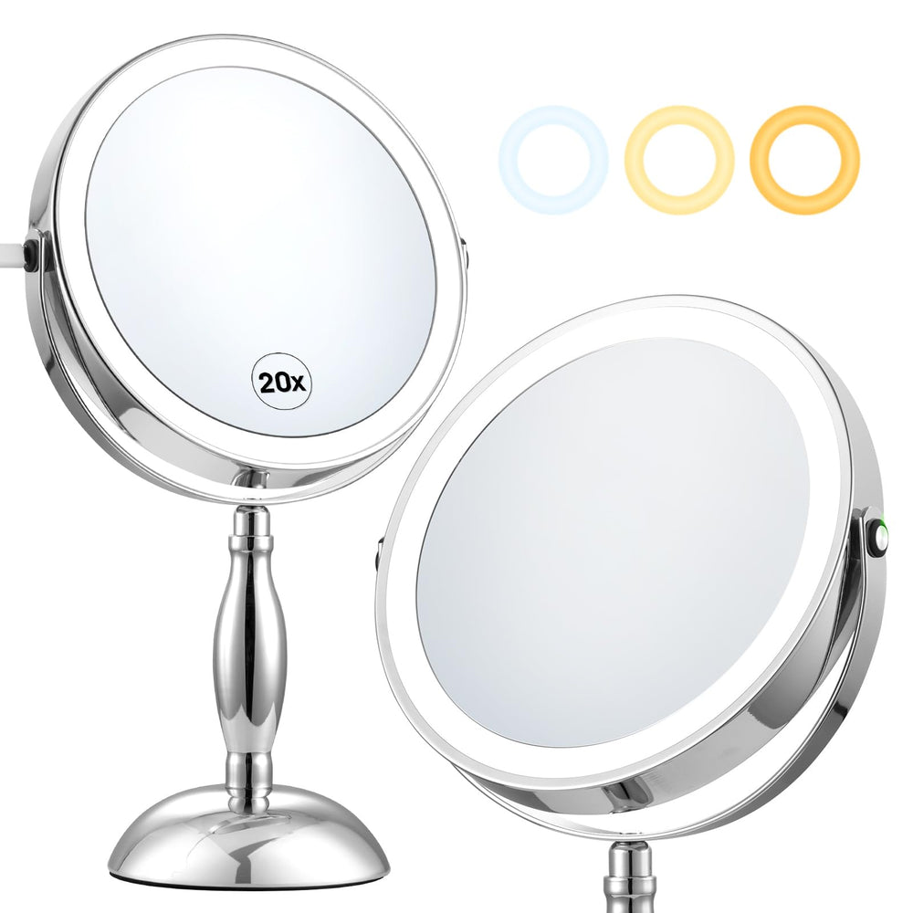 DASLAVA 20x double-sided makeup mirror for precise detail work.