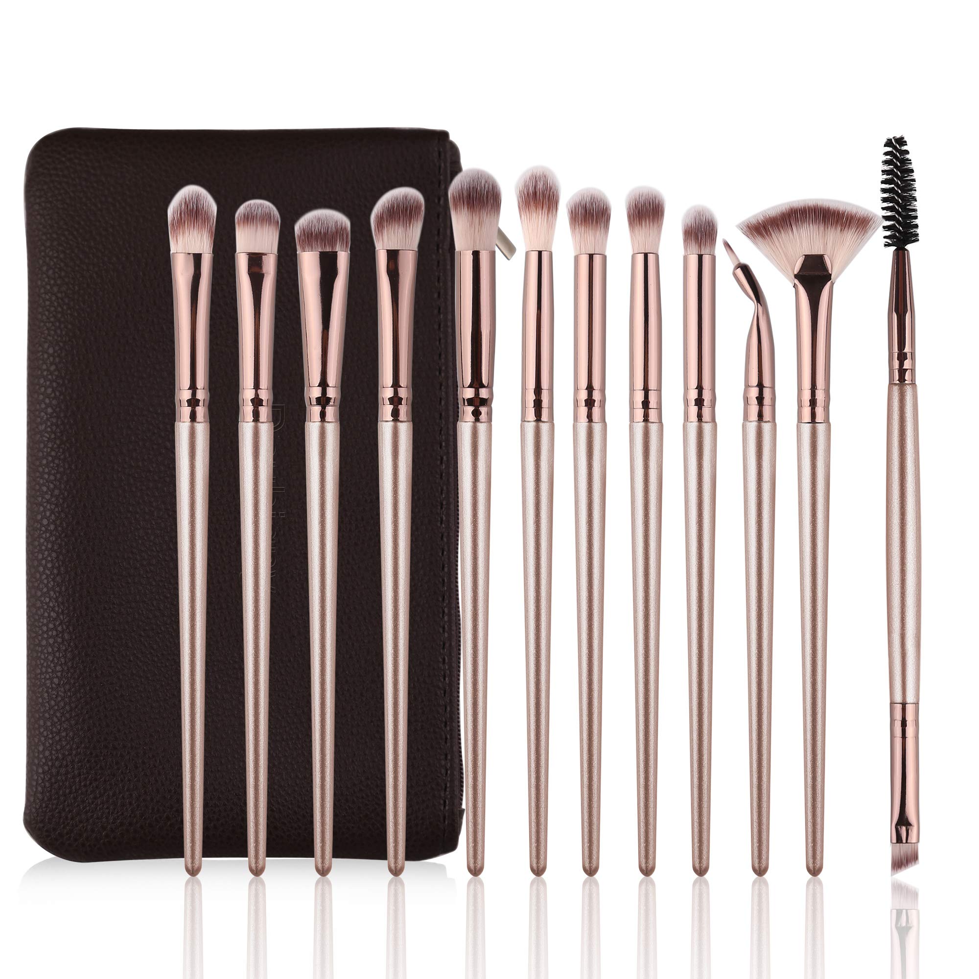 Daubigny 12-piece eye makeup brush set for precise blending and professional results.