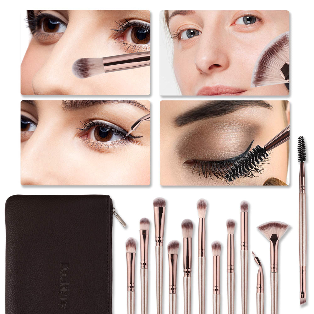 Daubigny compact carrying bag keeps brushes organized for on-the-go makeup.