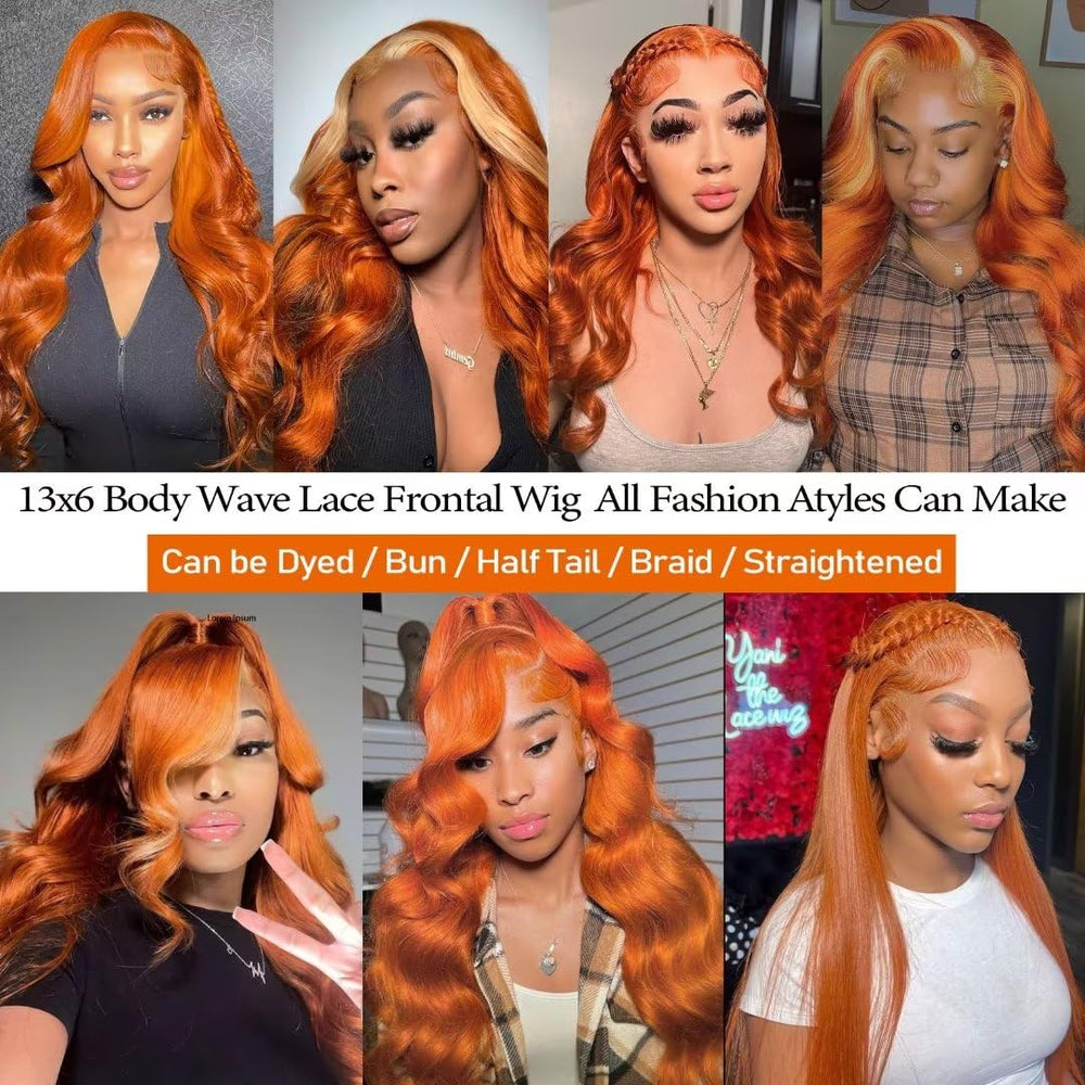 Daules pre-plucked ginger wig natural hairline for easy styling