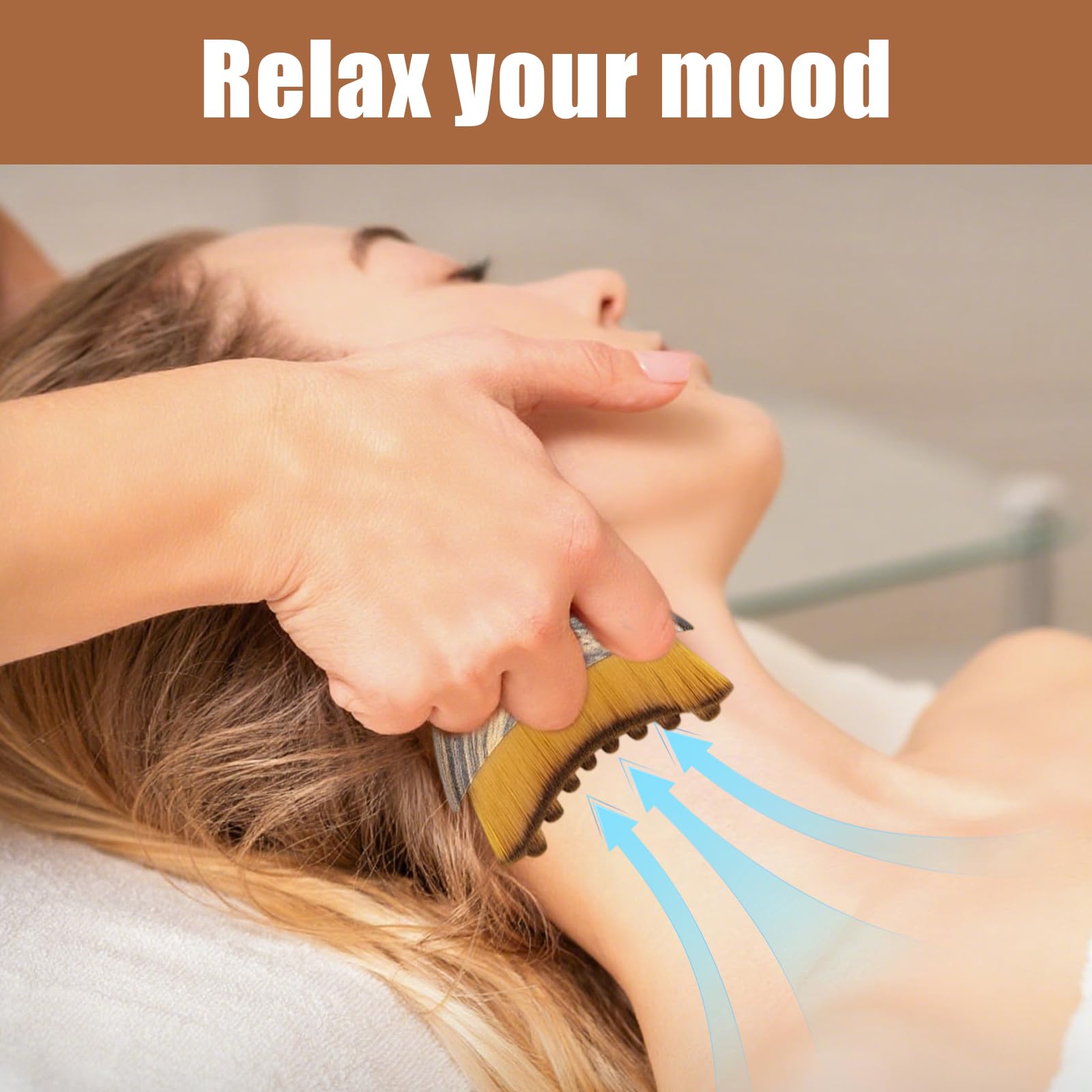 Daureve compact massager on vanity for portable spa-like use.