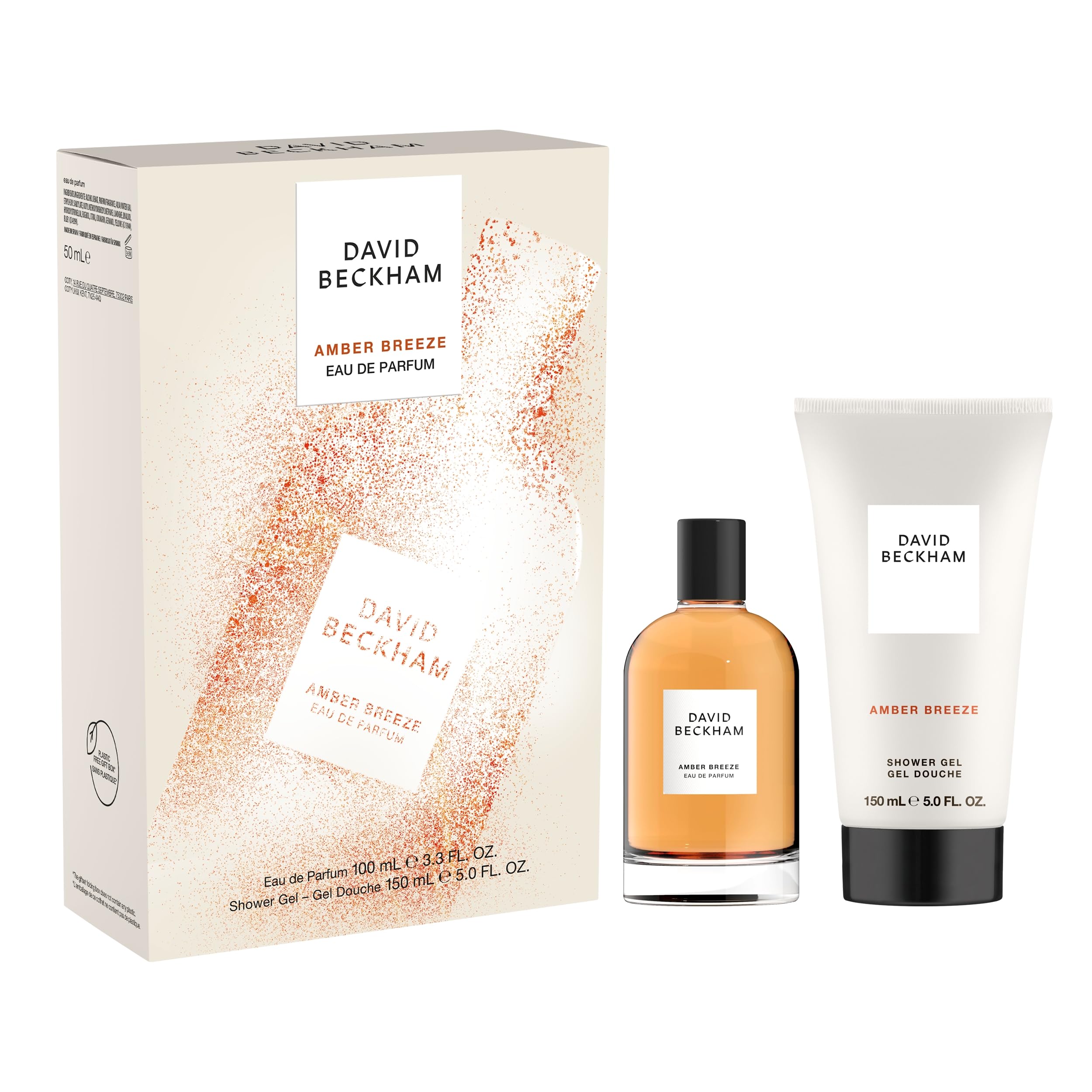 David Beckham Amber Breeze eau de parfum bottle shows premium masculine scent