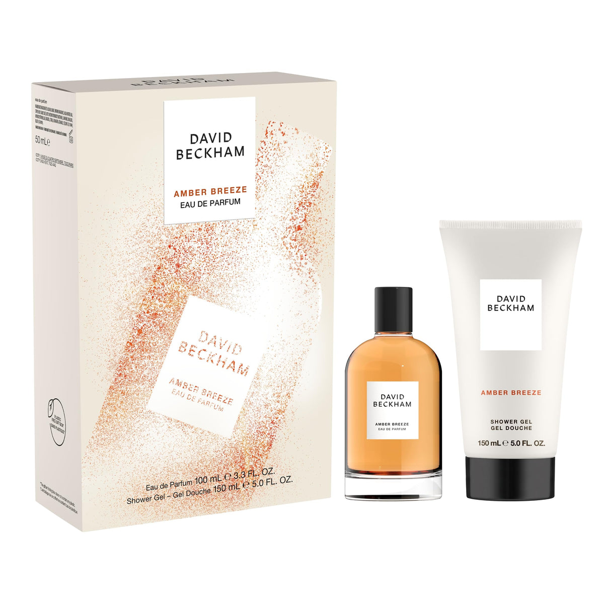 David Beckham Amber Breeze eau de parfum bottle shows premium masculine scent