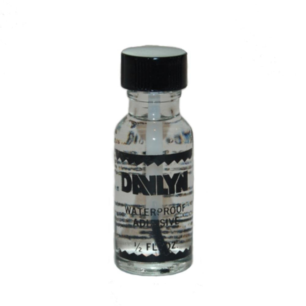 Davlyn Black Waterproof Wig Adhesive bottle pour showing clear liquid for lace fronts and PU wigs