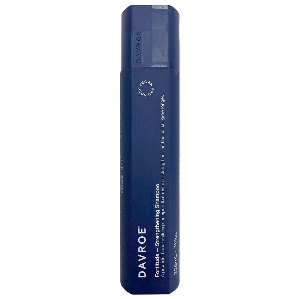 DAVROE Fortitude Shampoo lather emphasizes fresh scent for daily cleansing.