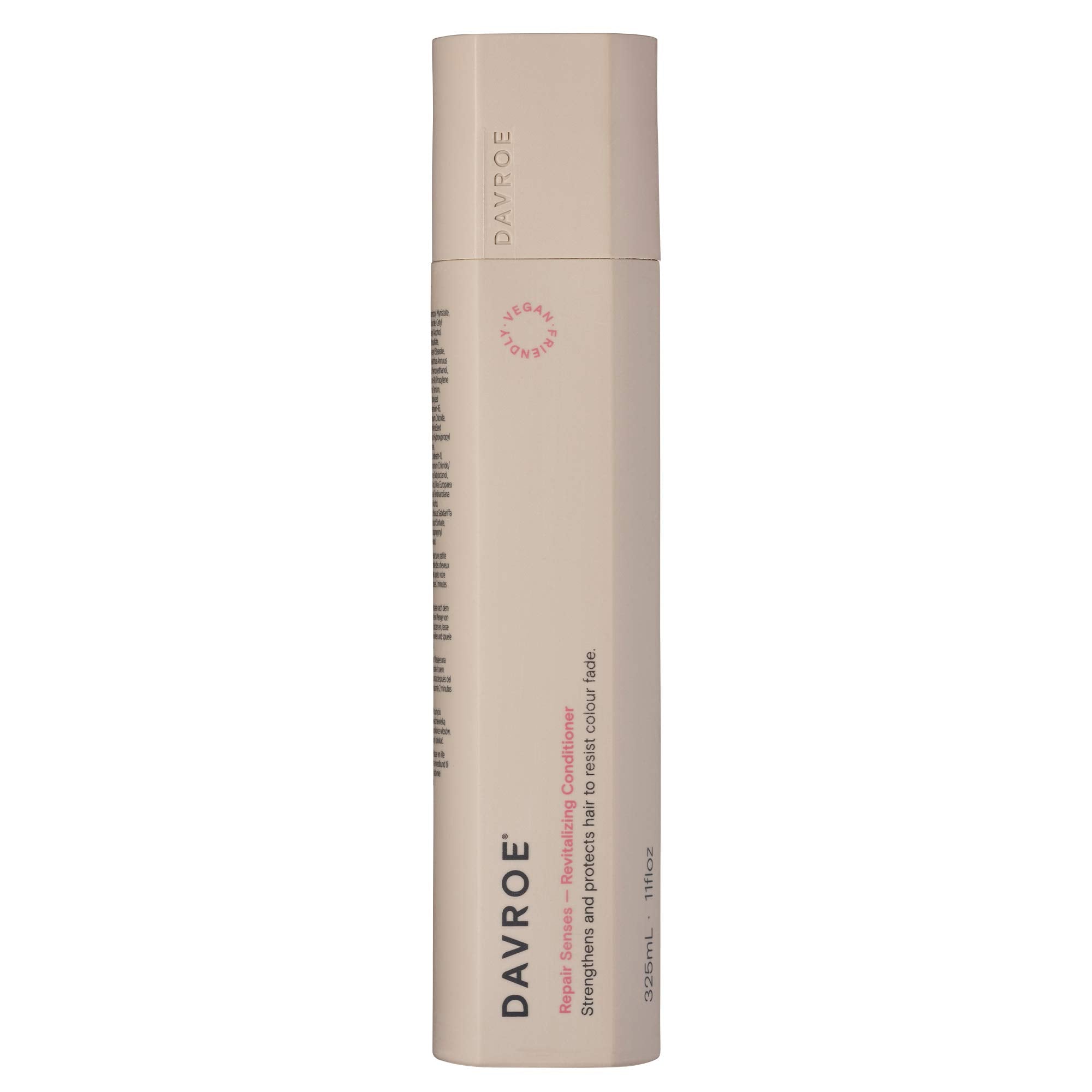 DAVROE Repair Senses conditioner bottle front, showcasing natural vegan formula for gentle cleansing