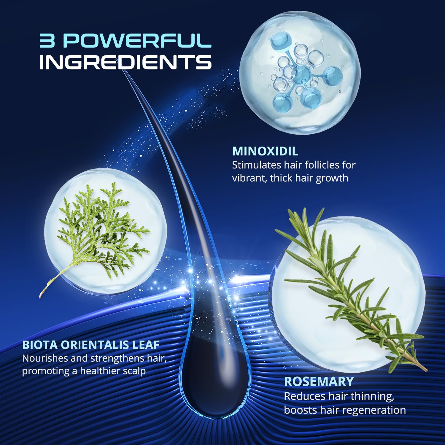 Scalp detail highlighting potential follicle support from DAVV spray