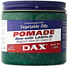 DAX Pomade 14 oz jar front view for smooth styling and shine.