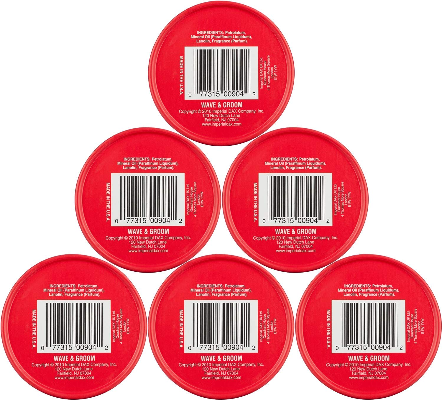 DAX Wave and Groom Hair Dress pack of 6 jars ready for styling options