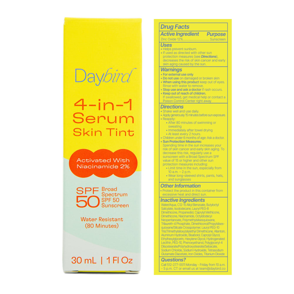 Daybird vegan cruelty-free certifications on packaging appeal to ethical shoppers.