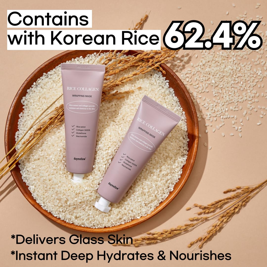 daymellow Rice Collagen Wrapping Mask peel-off film being removed gently