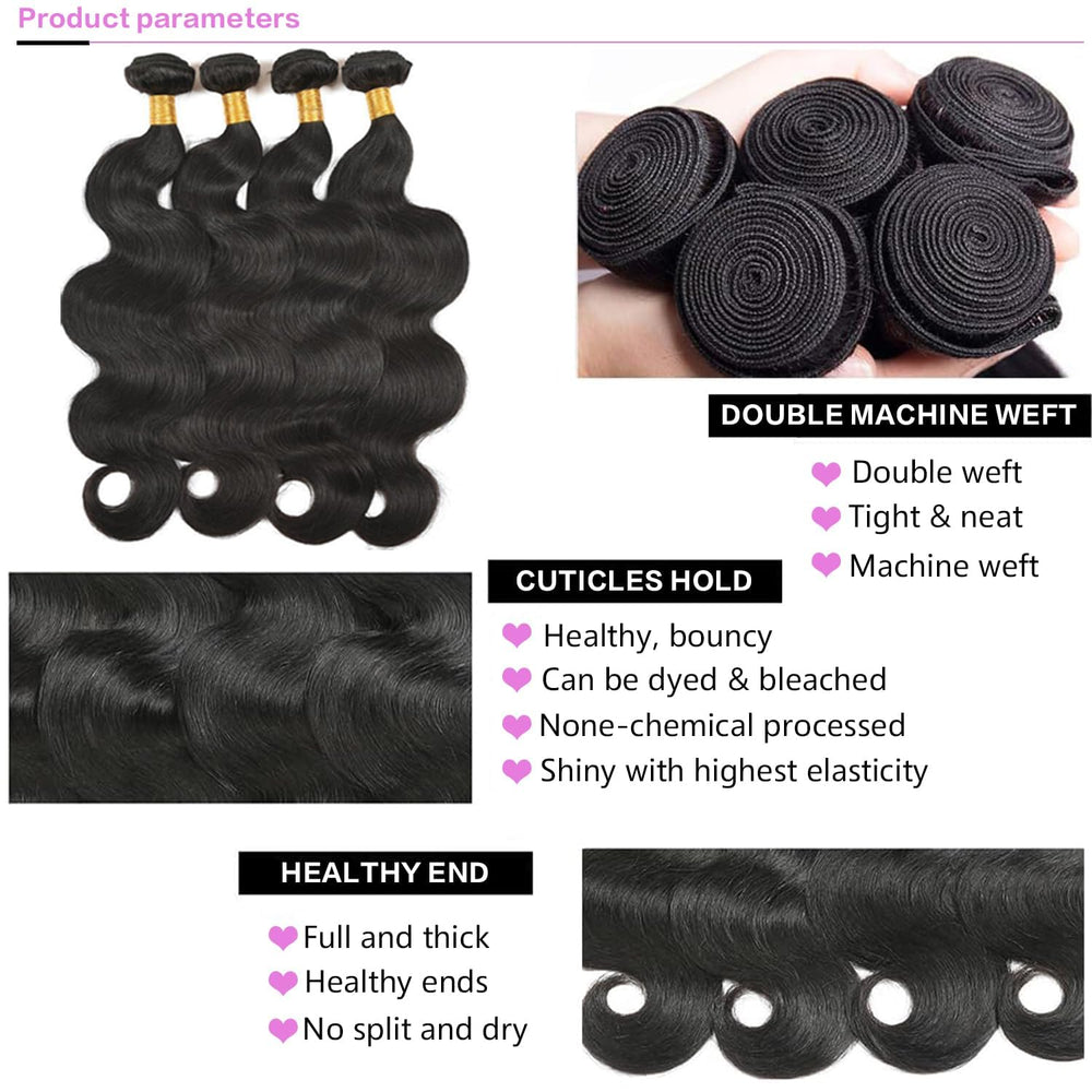 DAYRISE Brazilian virgin body wave bundles 20 inch for smooth styling