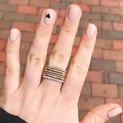 Dazzle Dry Boss nude on two-nail swatches reveals true neutral hue under daylight.