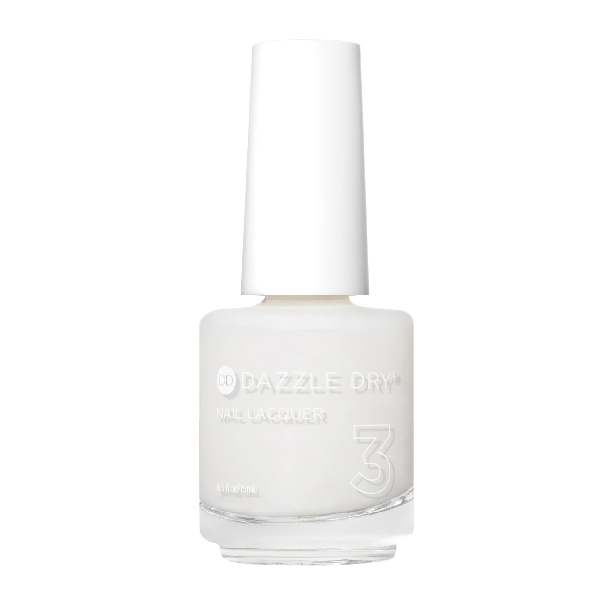 Dazzle Dry Breathe Free nail lacquer bottle showing a sheer marshmallow nude finish for quick-dry color.