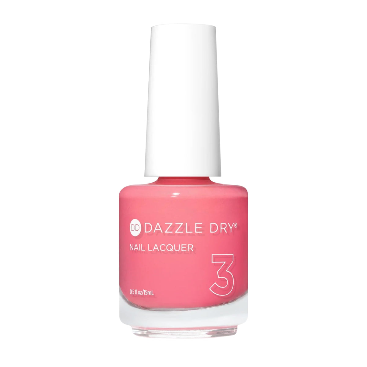 Dazzle Dry Going Cray Sea coral pink lacquer bottle with quick-dry formula.