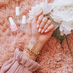 Dazzle Dry Livin' La Vida Yoga nail-application shows quick-dry system step-ready manicure.