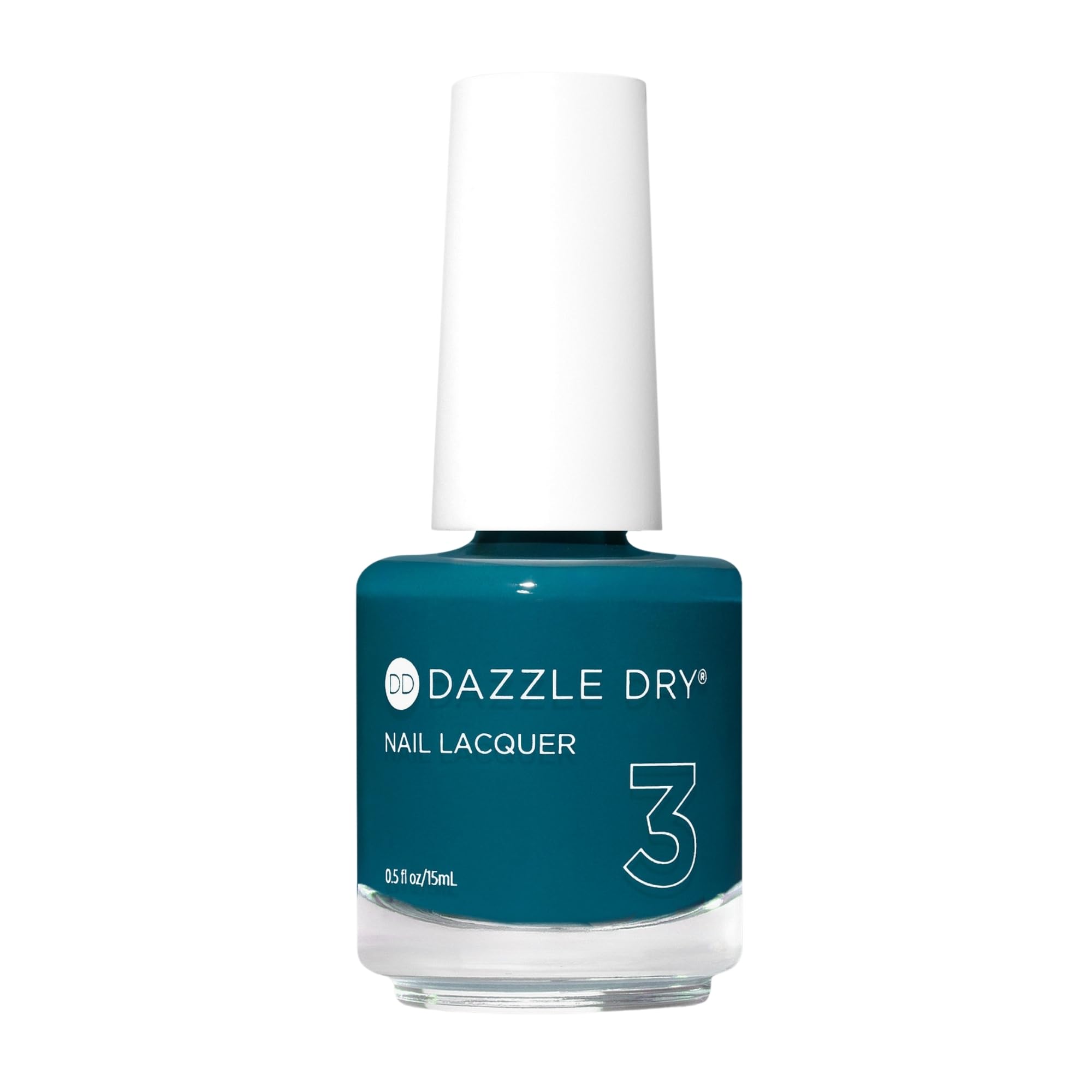 Dazzle Dry My Serenity bottle closeup shows teal cream lacquer for salon-quality at home.