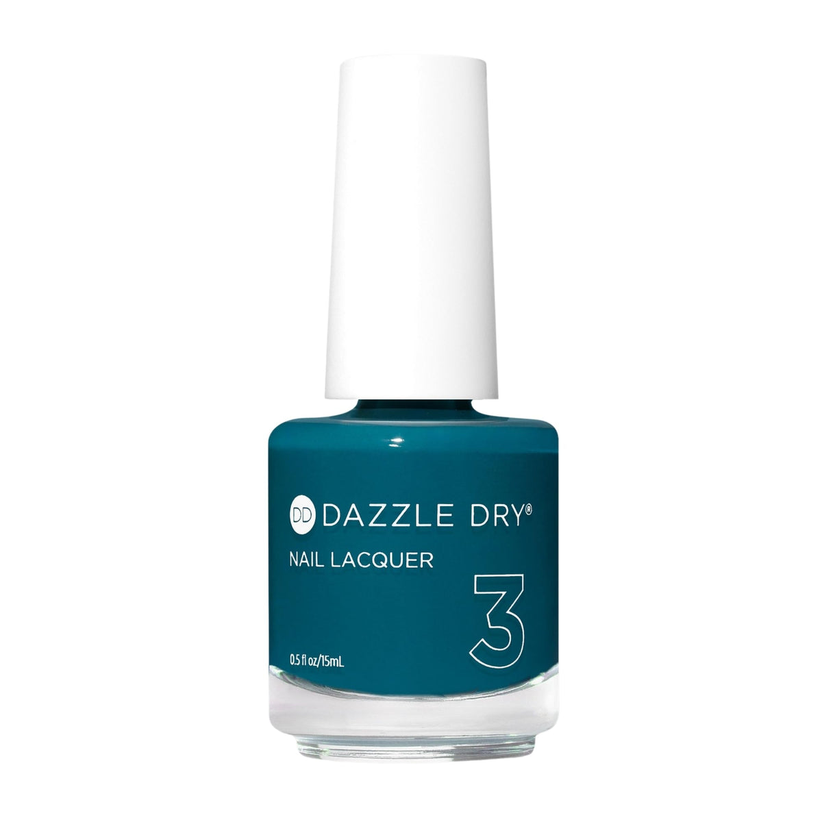 Dazzle Dry My Serenity bottle closeup shows teal cream lacquer for salon-quality at home.