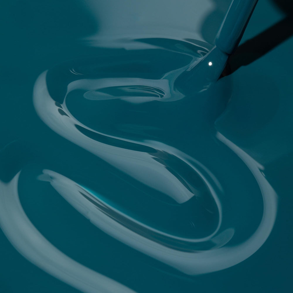 Dazzle Dry My Serenity teal swatch with cream finish highlights full coverage.