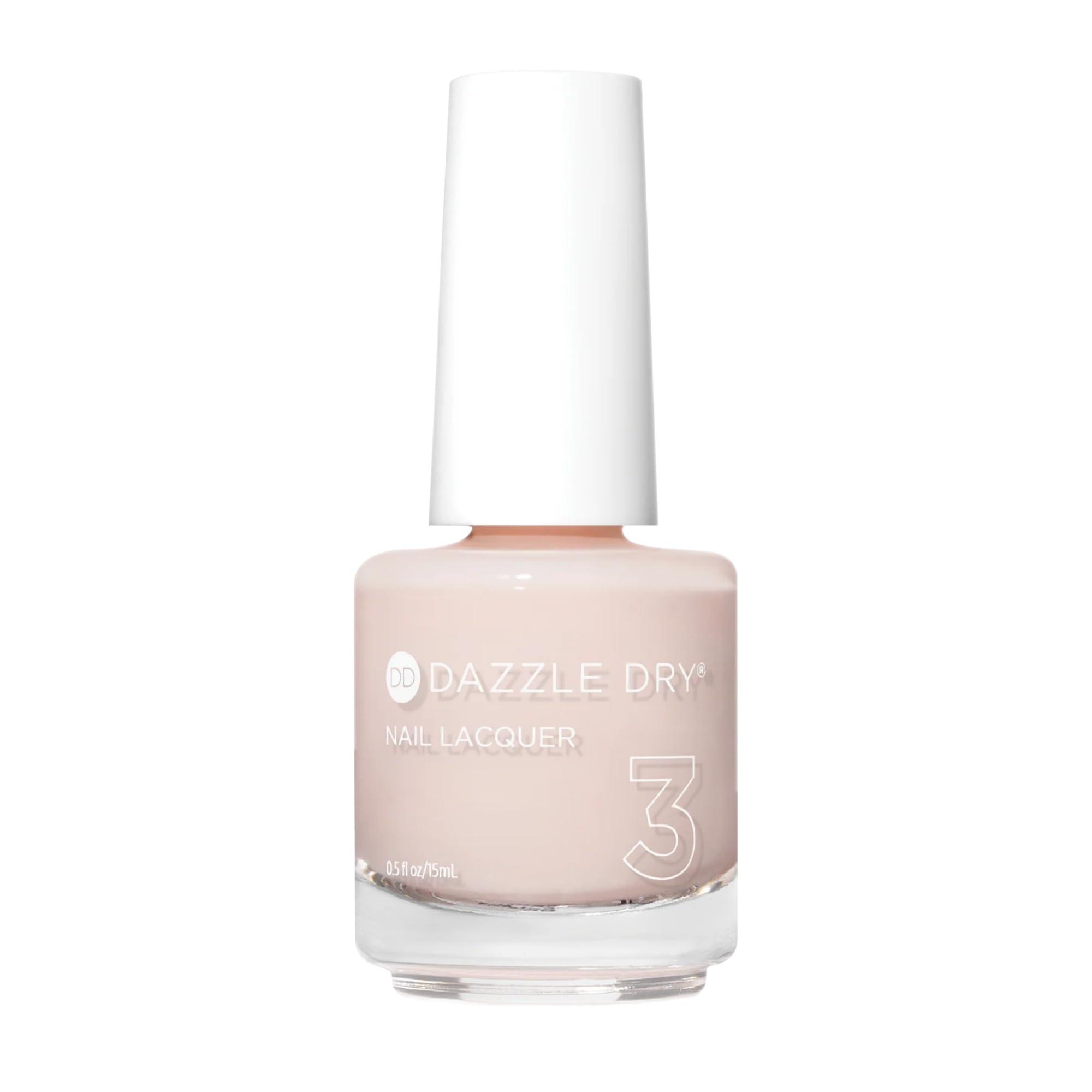 Dazzle Dry Rose Quartz lacquer bottle showing quick-drying formula for at‑home manicures.