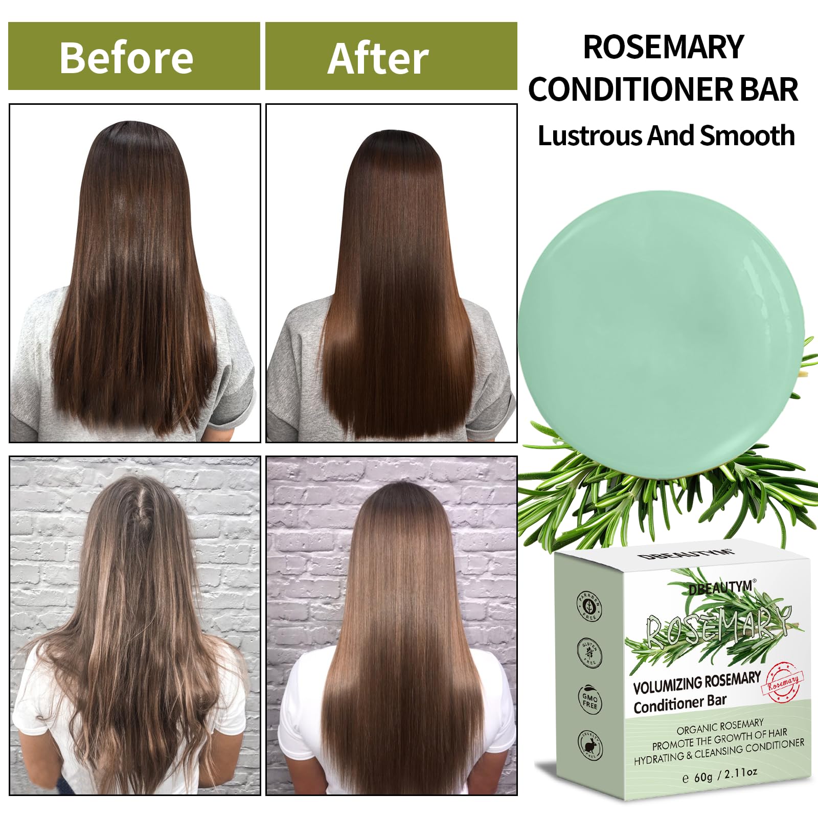 DBEAUTYM rosemary bar with argan oil nourishes and smooths strands