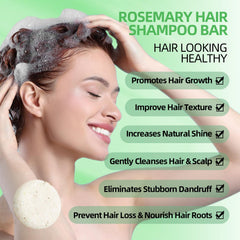 DBEAUTYM Rosemary Shampoo Bar shown on sink with rosemary sprigs.