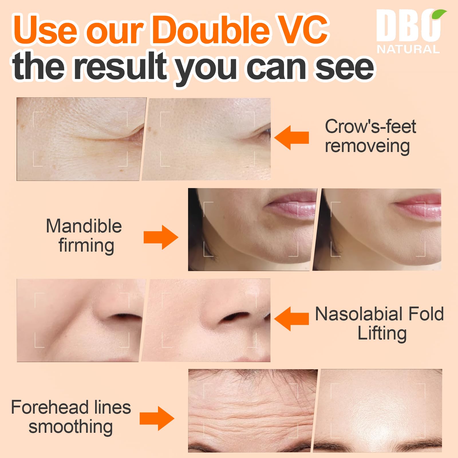 DBO NATURAL Vitamin C serum displayed on a bathroom vanity setup.