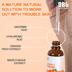 DBO NATURAL Vitamin C serum swirl on hand shows smooth absorption.