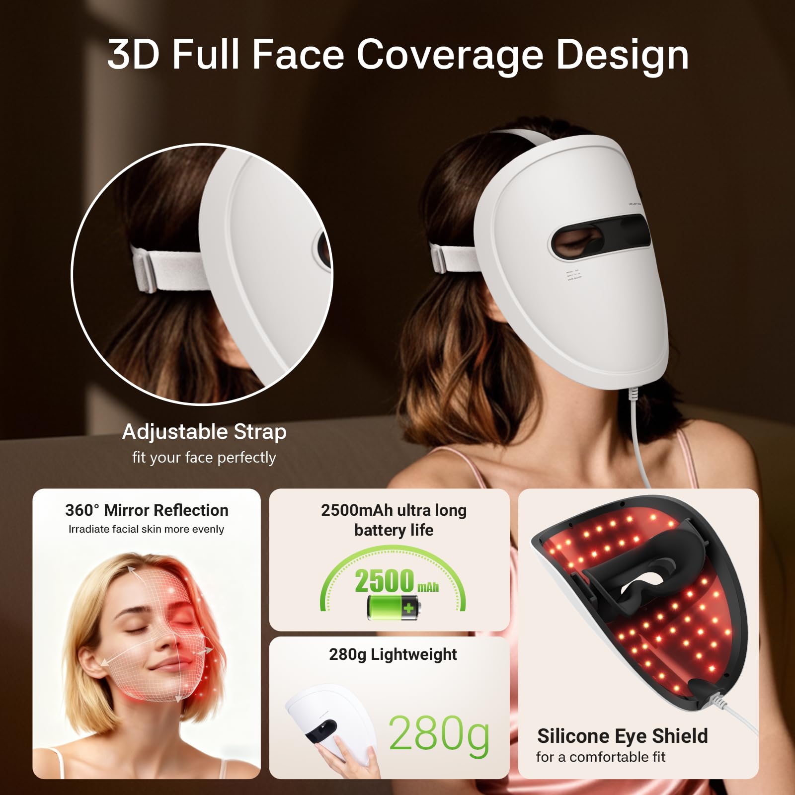 DCBBD soft silicone eye mask protects eyes during comfortable sessions.