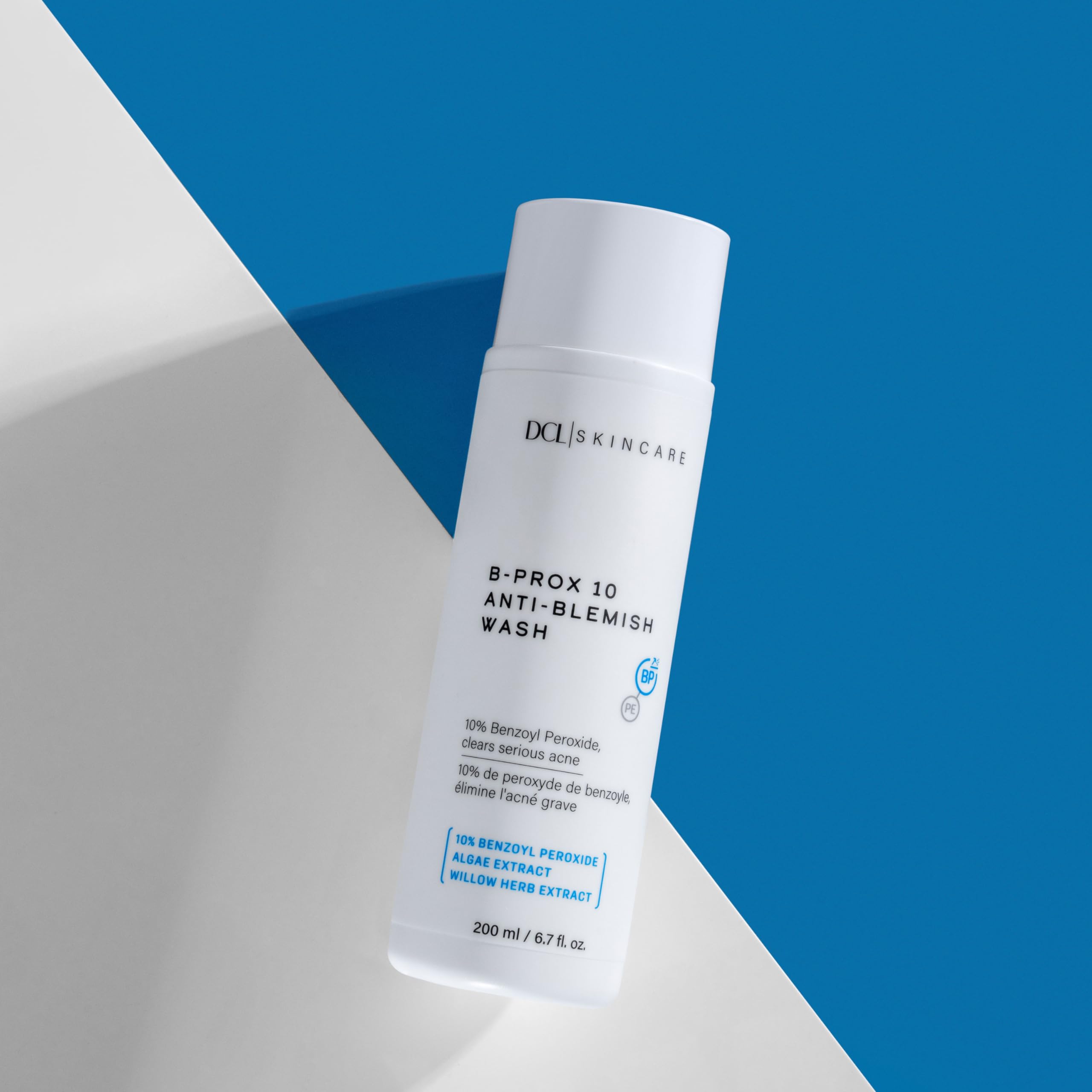 Texture close-up of DCL B Prox cleanser showing foaming action.