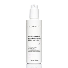 DCL Skincare high potency retexturizing body lotion bottle showing product focus and texture potential benefits
