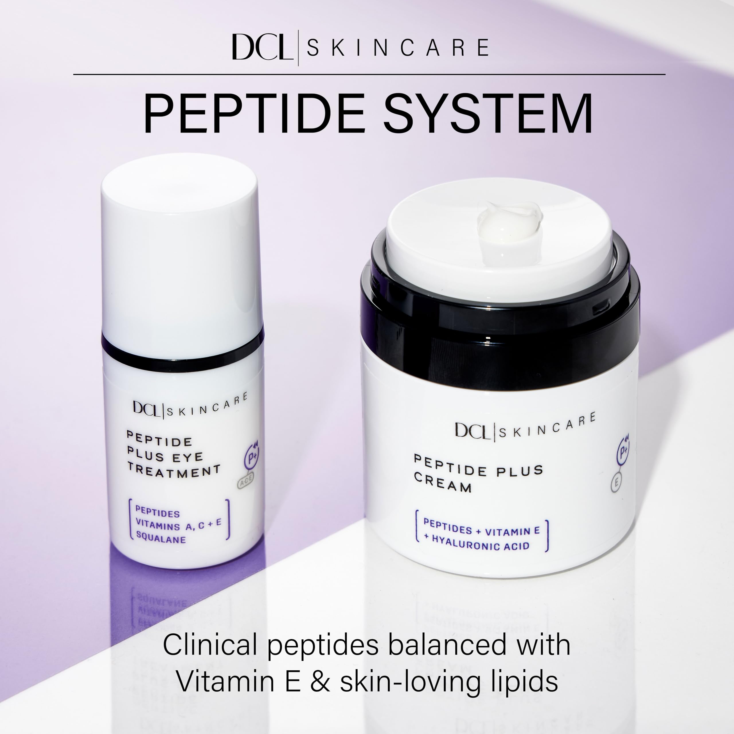 DCL Peptide Plus Cream being applied on the face for a smooth routine.