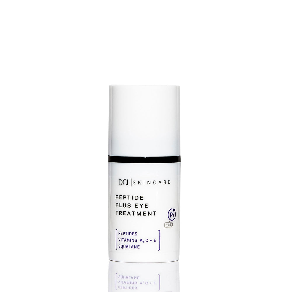 DCL Peptide Plus Eye Treatment bottle for daily use nourishes delicate eye skin.