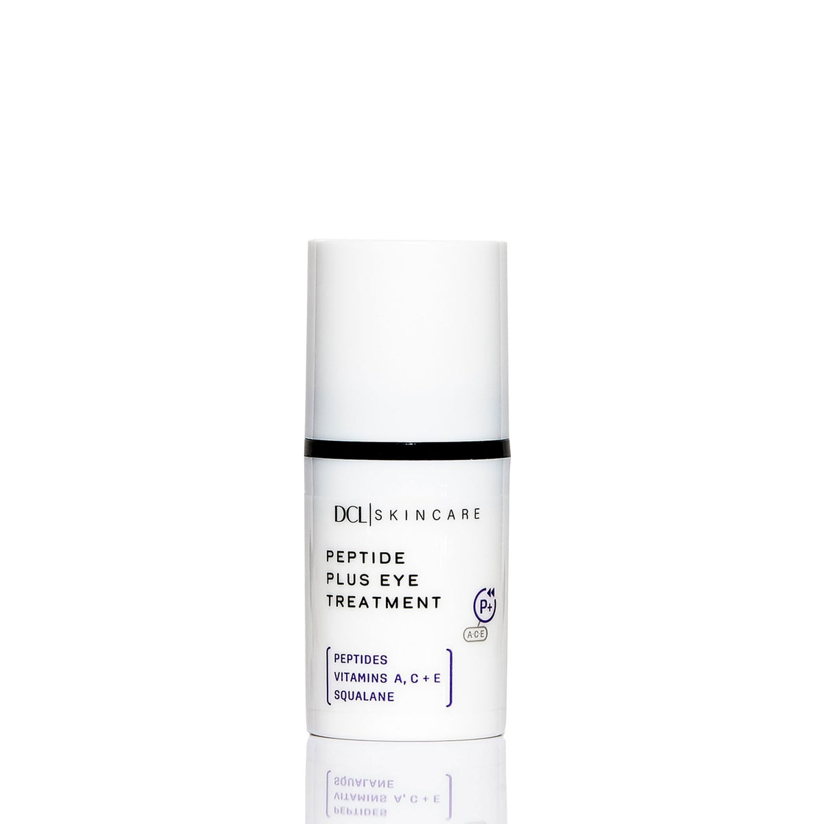 DCL Peptide Plus Eye Treatment bottle for daily use nourishes delicate eye skin.
