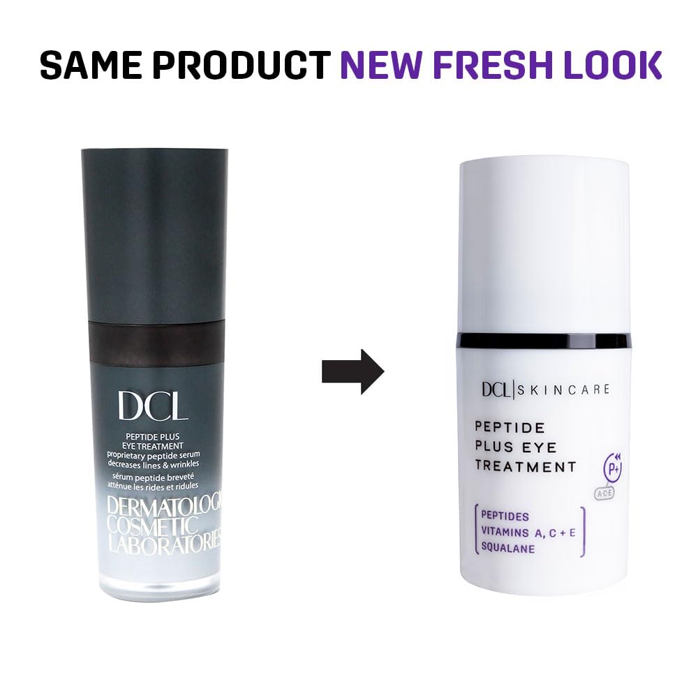 Close-up of DCL Peptide Plus Eye Treatment texture showing lightweight hydration.
