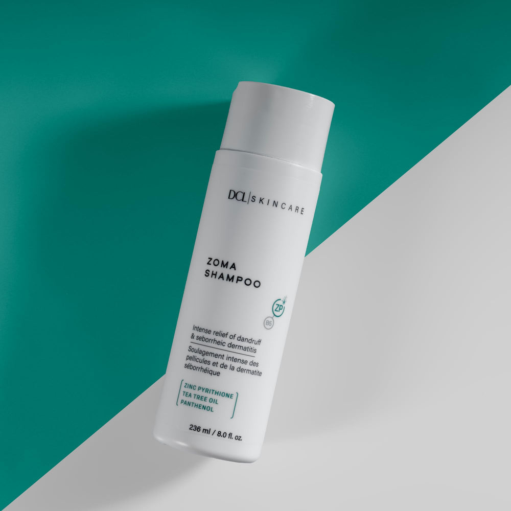 DCL Zoma shampoo for dry scalp comfort and refreshed look.
