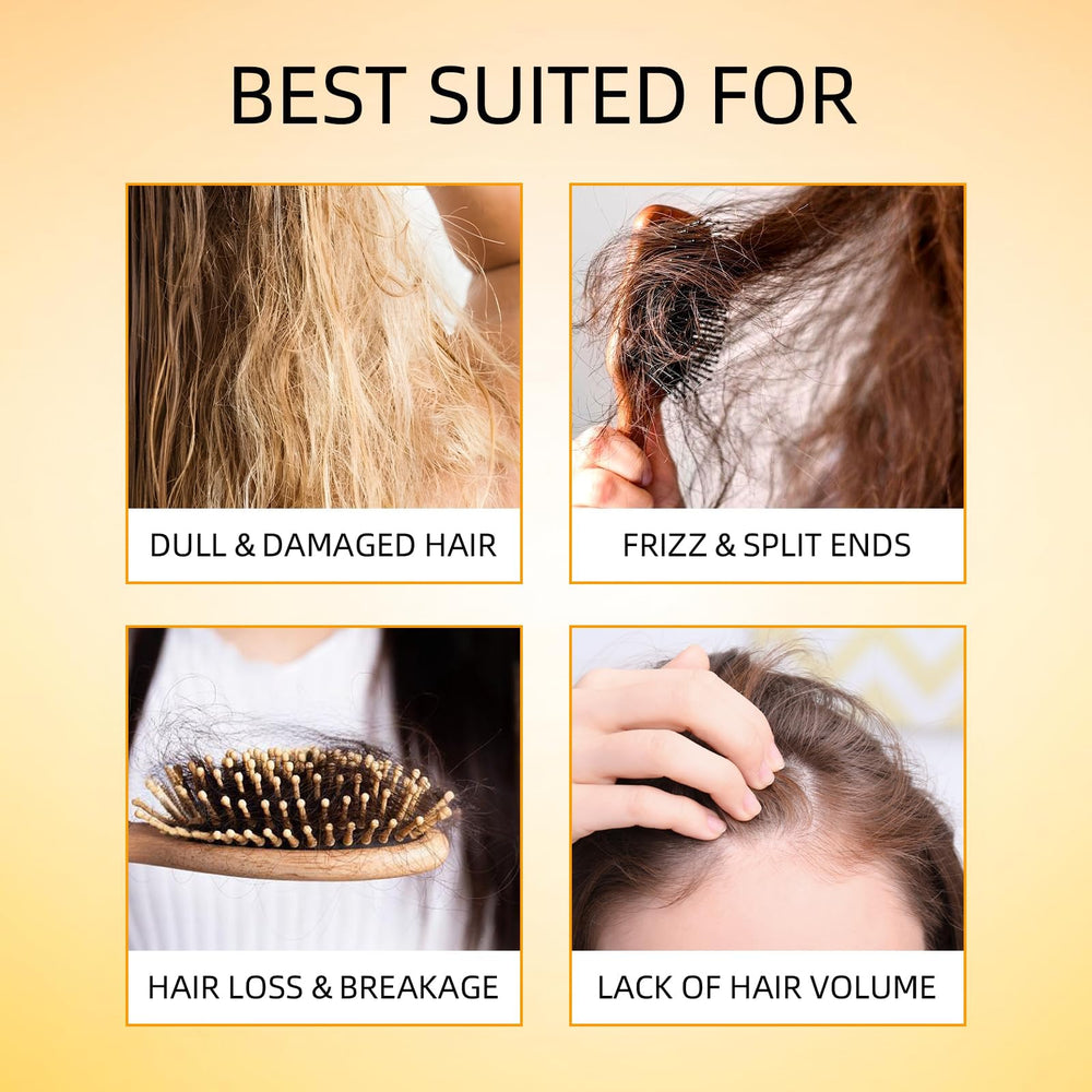 Hair strands gaining natural shine after Batana Oil application.