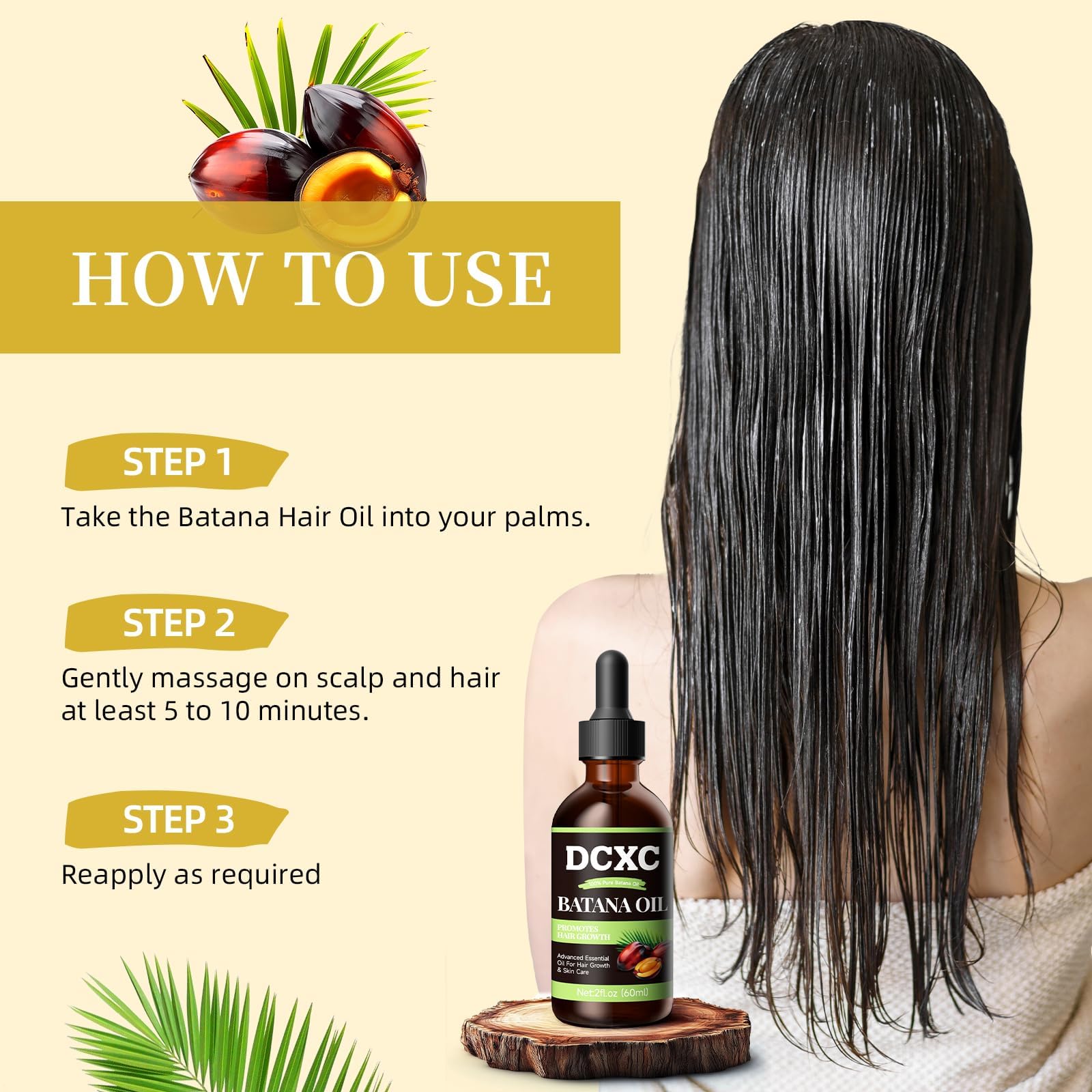 Close-up of silky hair enhanced by Batana Oil treatment.