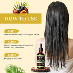 Close-up of silky hair enhanced by Batana Oil treatment.