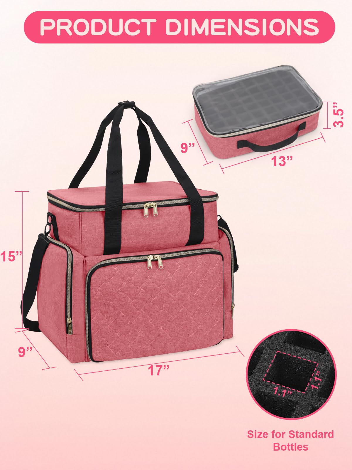 DD DEVILLI nail polish organizer features a clear viewing window for quick shade selection.