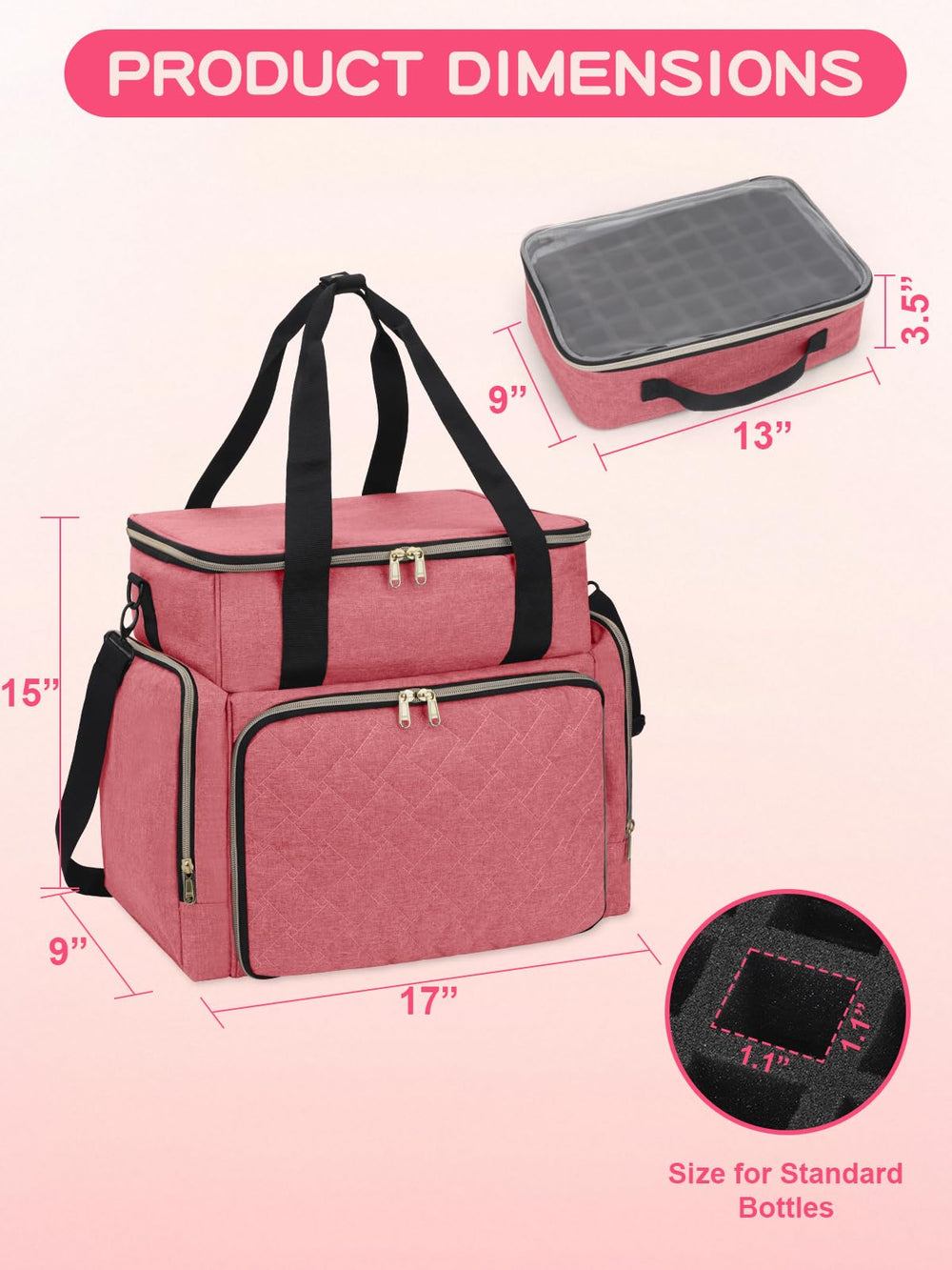 DD DEVILLI nail polish organizer features a clear viewing window for quick shade selection.
