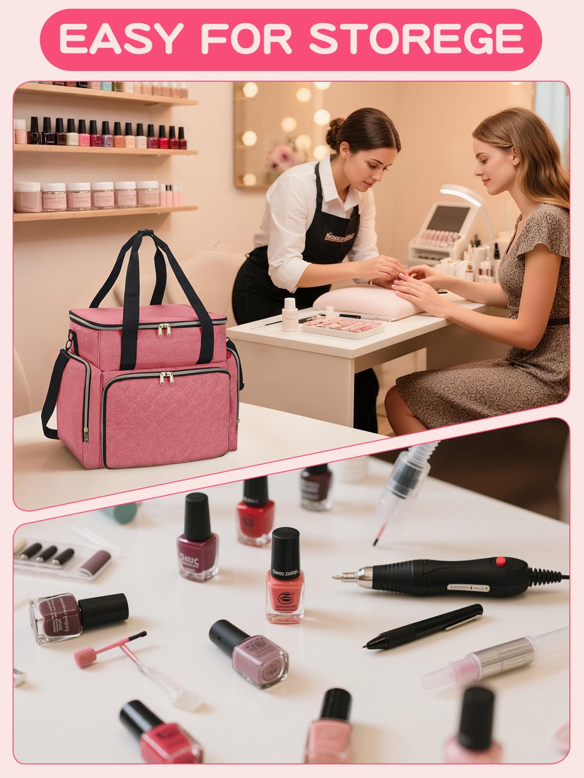 DD DEVILLI organizer includes two removable pouches for tools.